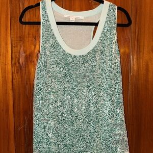 Diane Von Furstenberg Mint Sequin Tank Top